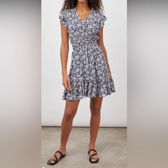 Rails • Tara Navy White Texture Floral Dress